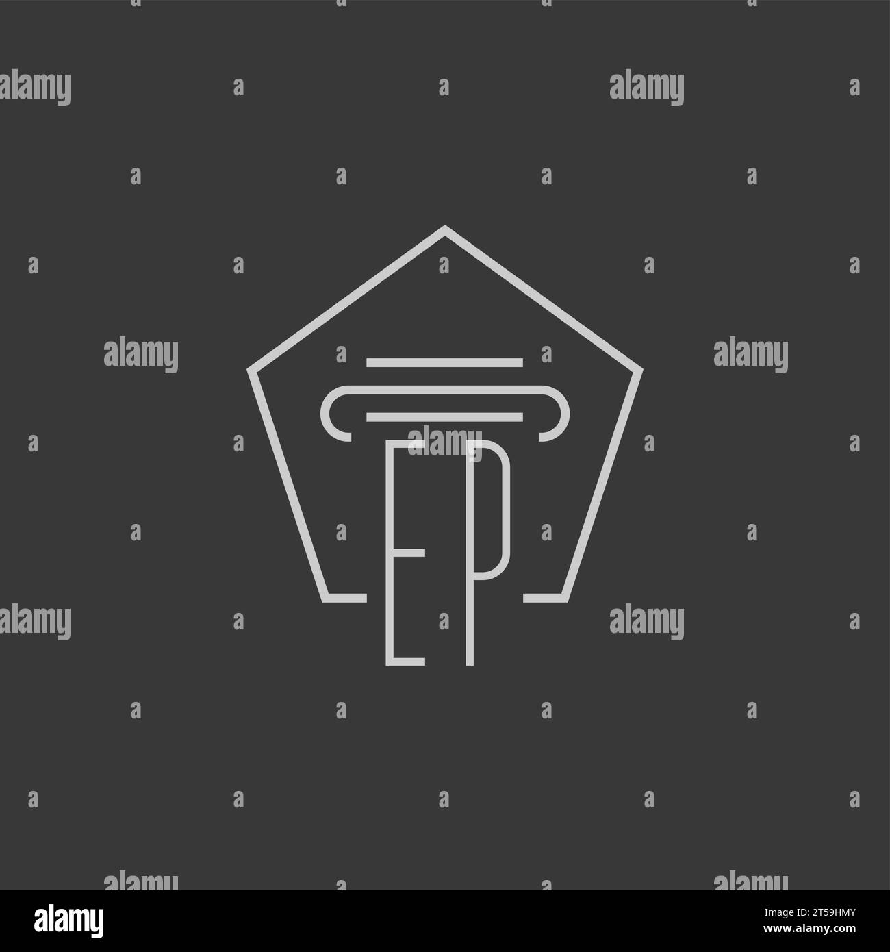 initial monogram EP with monoline pillar logo design ideas Stock Vector ...