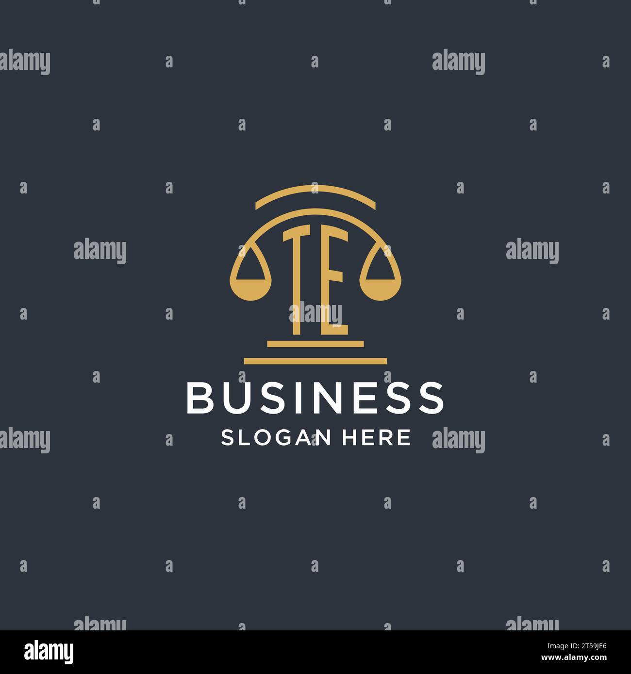 TE initial with scale of justice logo design template, luxury law and ...