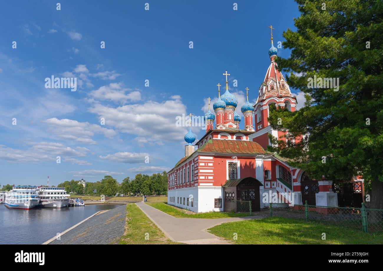 View of the Church of Tsarevich Dimitri on blood in the ancient city of ...