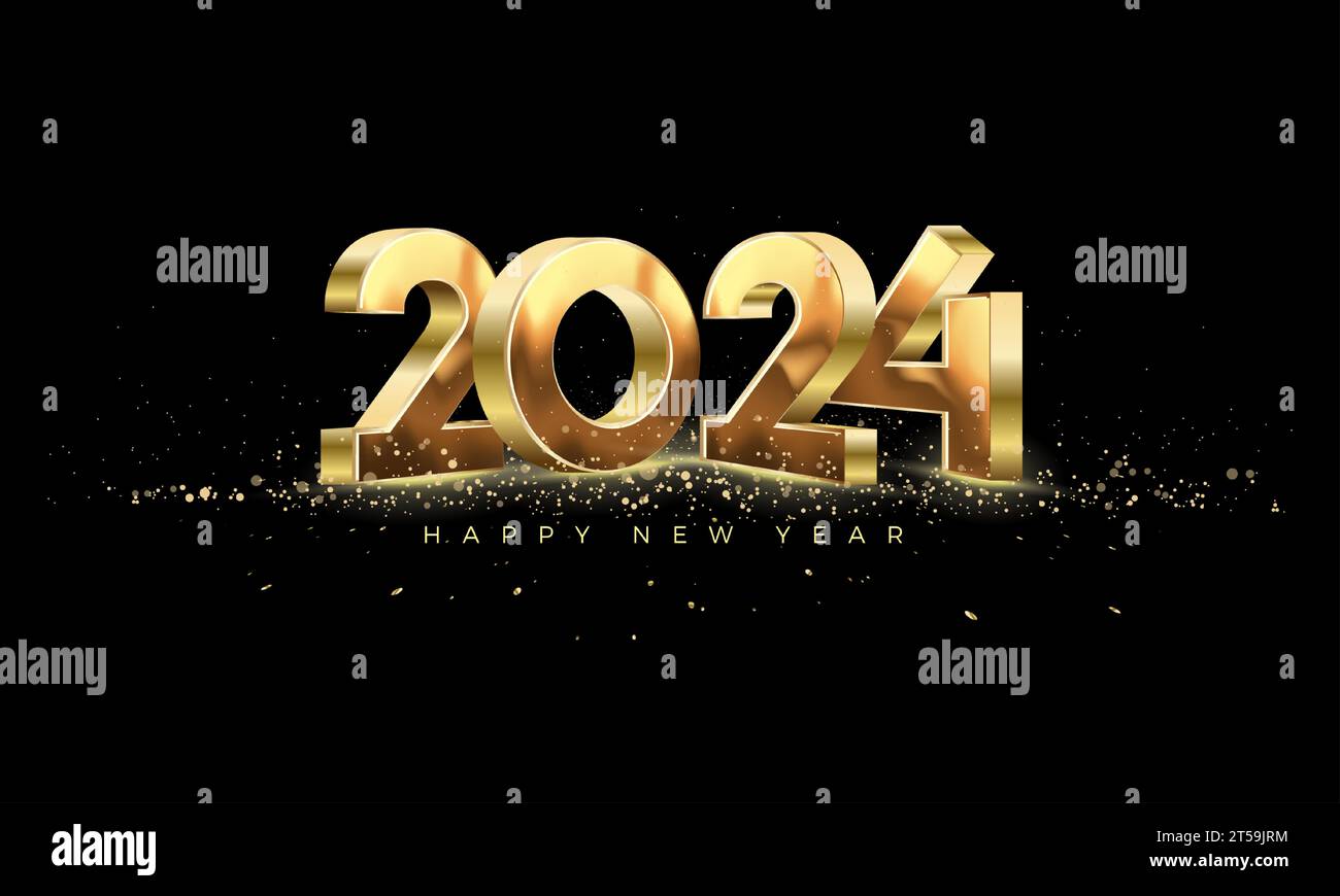 Number 2025 3d shiny gold. Sprinkled with luxurious gold glitter