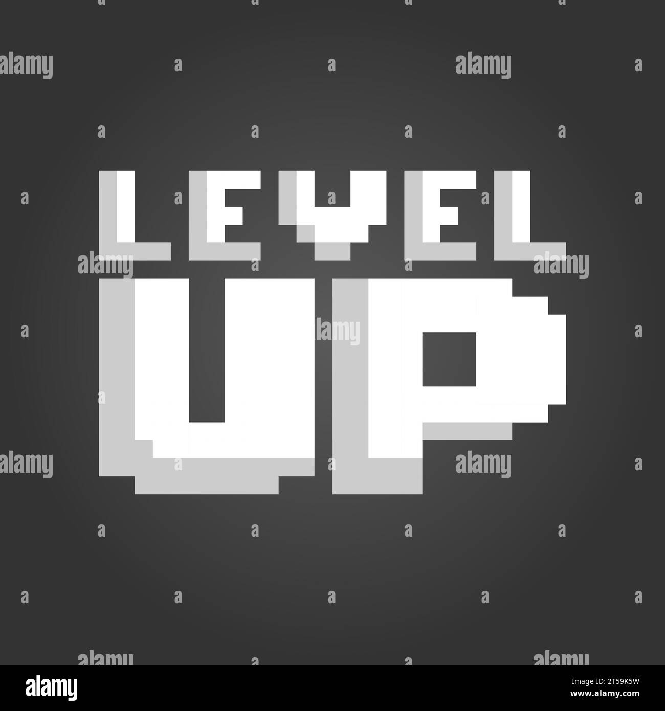 8 bit pixel level-up. Show fonts for game assets and Cross Stitch ...