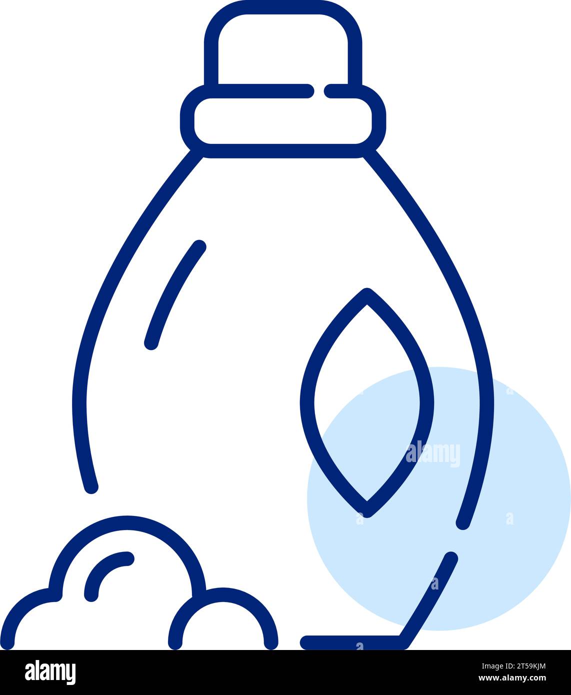 Liquid laundry detergent with ample foam sud. Pixel perfect, editable stroke icon Stock Vector