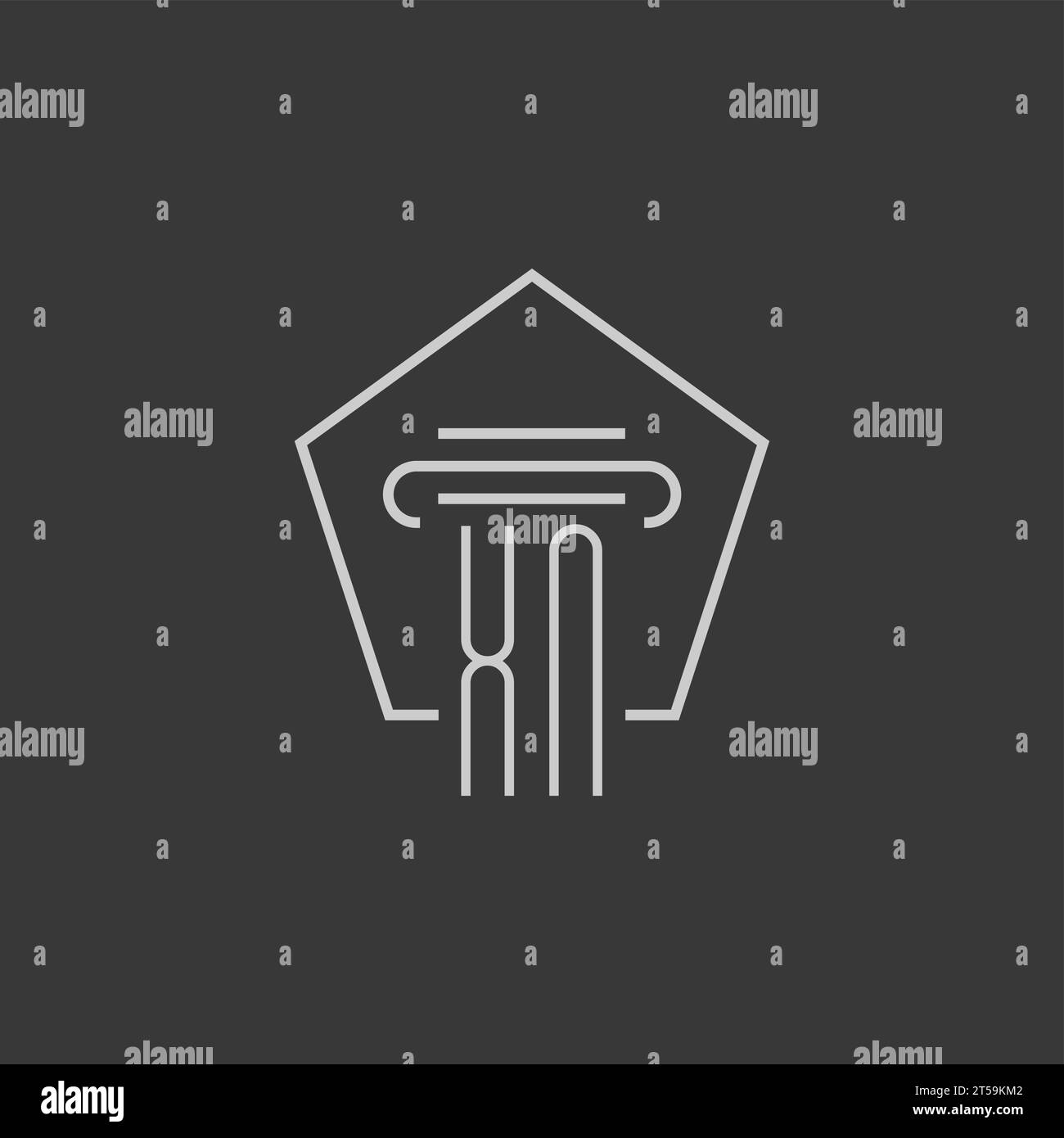initial monogram XN with monoline pillar logo design ideas Stock Vector ...