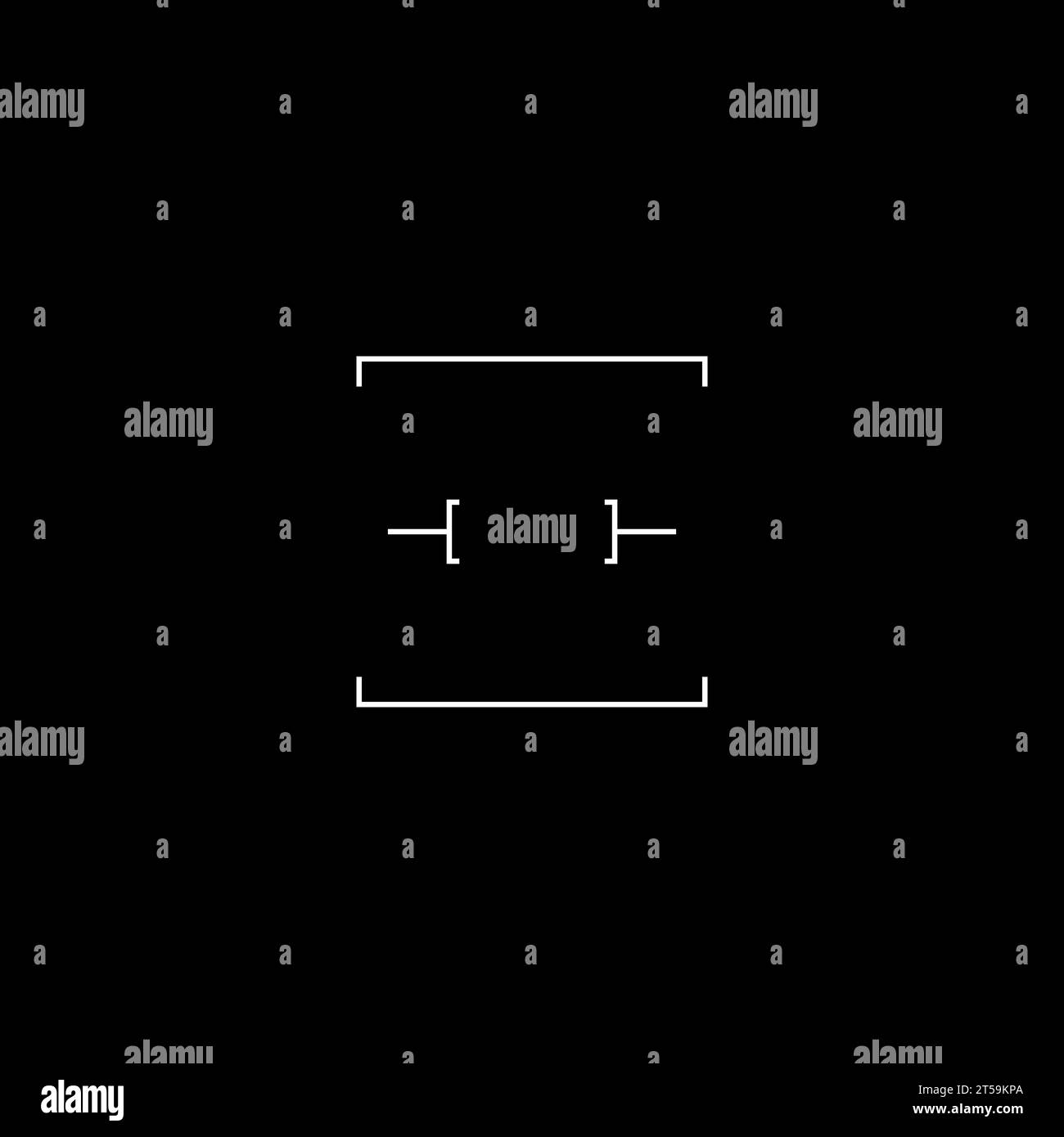 Futuristic military GUI rectangle target, tech aim, sight, HUD reticle Stock Vector