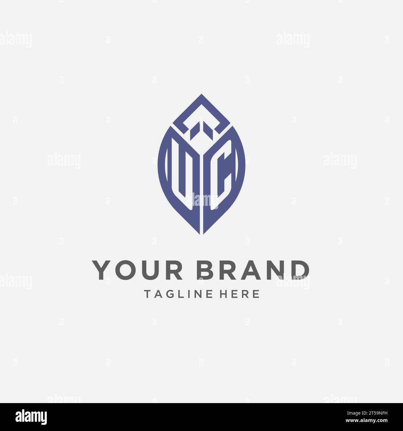 UC logo with leaf shape, clean and modern monogram initial logo design ...