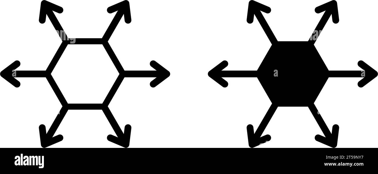 Versatile icon. Multifunction sign. Arrows pointing in different