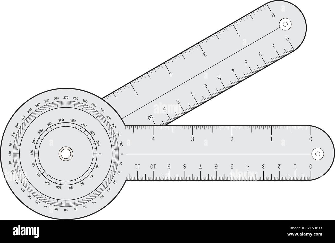 Goniometer Instrument Vector measures an Angle Stock Vector