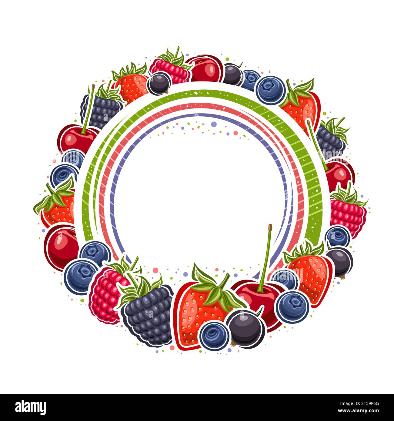 Vector frame for Berries with copy space for ad text, decorative layout