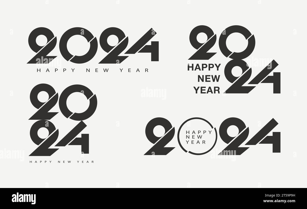 Modern number 2024 with truncated digits. Premium vector design, modern