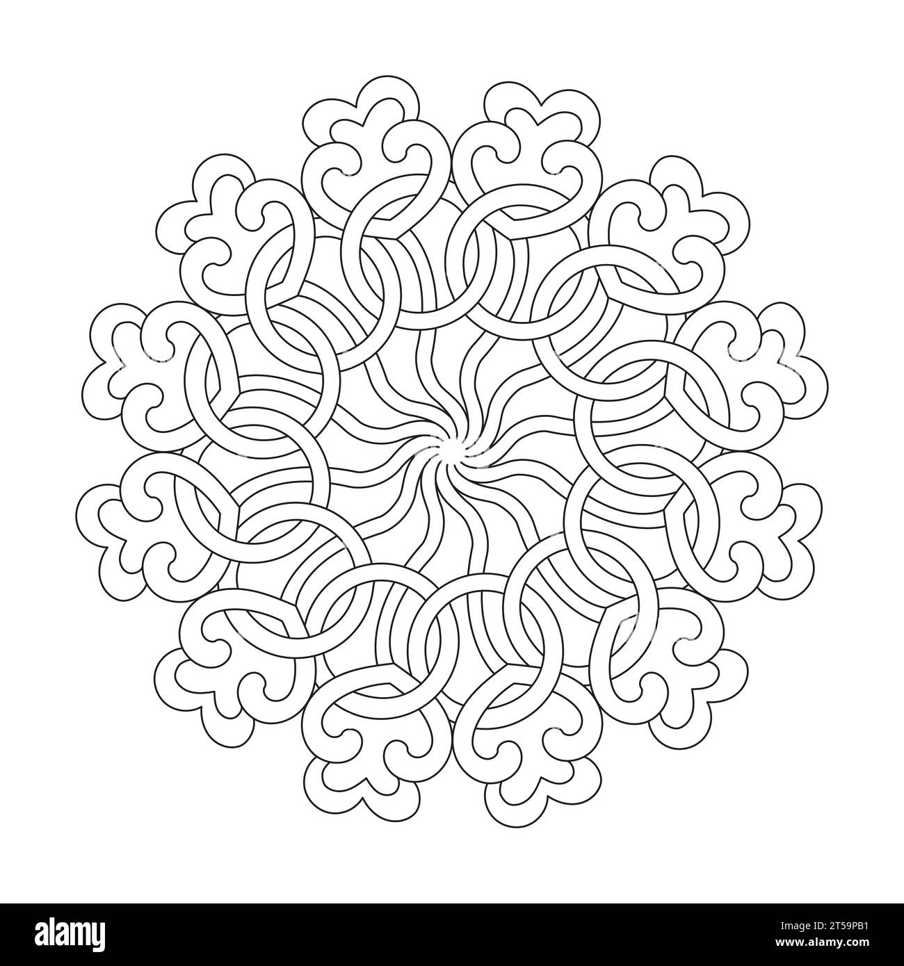 Watercolour Waves Celtic colouring book mandala page for KDP book interior, Ability to Relax, Brain Experiences, Harmonious Haven, Peaceful Portraits, B Stock Vector