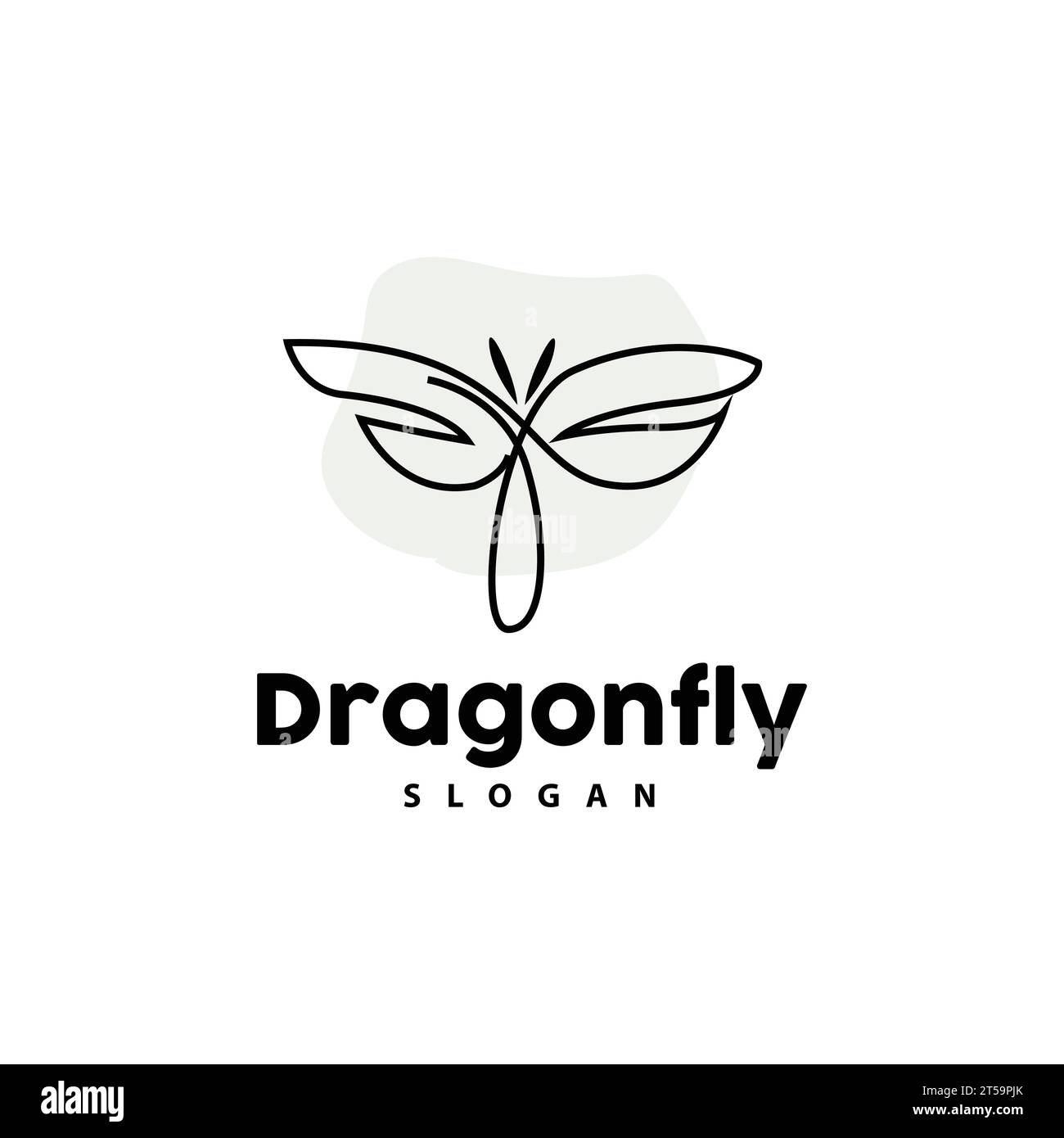 Dragonfly Logo, Flying Animal Vector, Luxurious Elegant Simple Minimalist Design, Illustration Template Icon Stock Vector