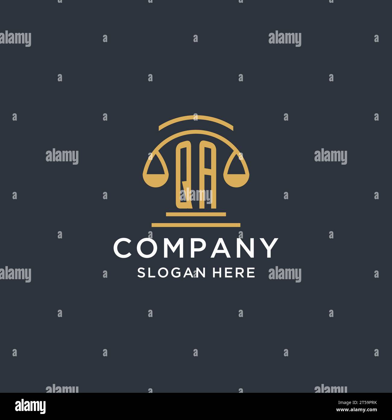QA initial with scale of justice logo design template, luxury law and ...