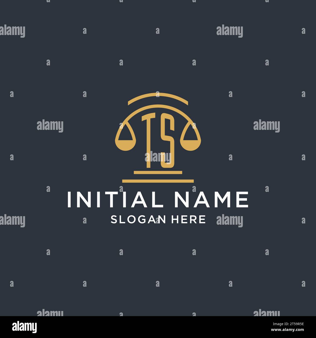 TS initial with scale of justice logo design template, luxury law and ...