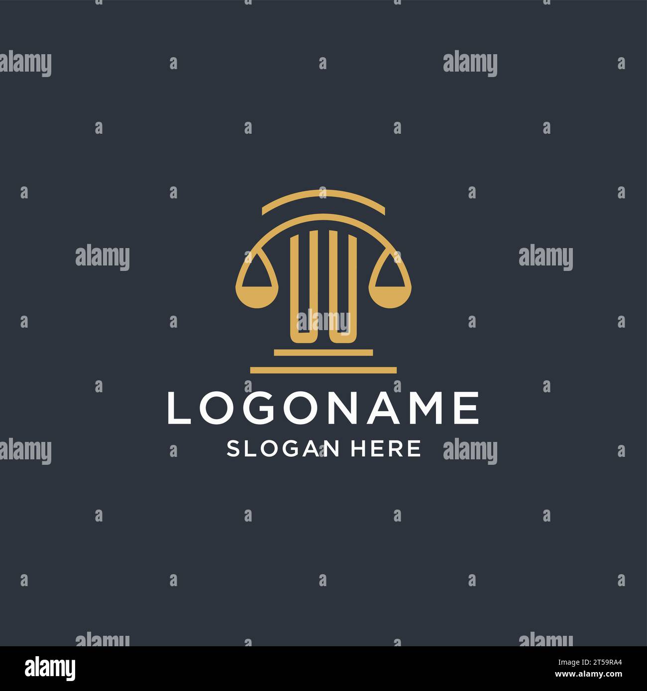 UU initial with scale of justice logo design template, luxury law and ...