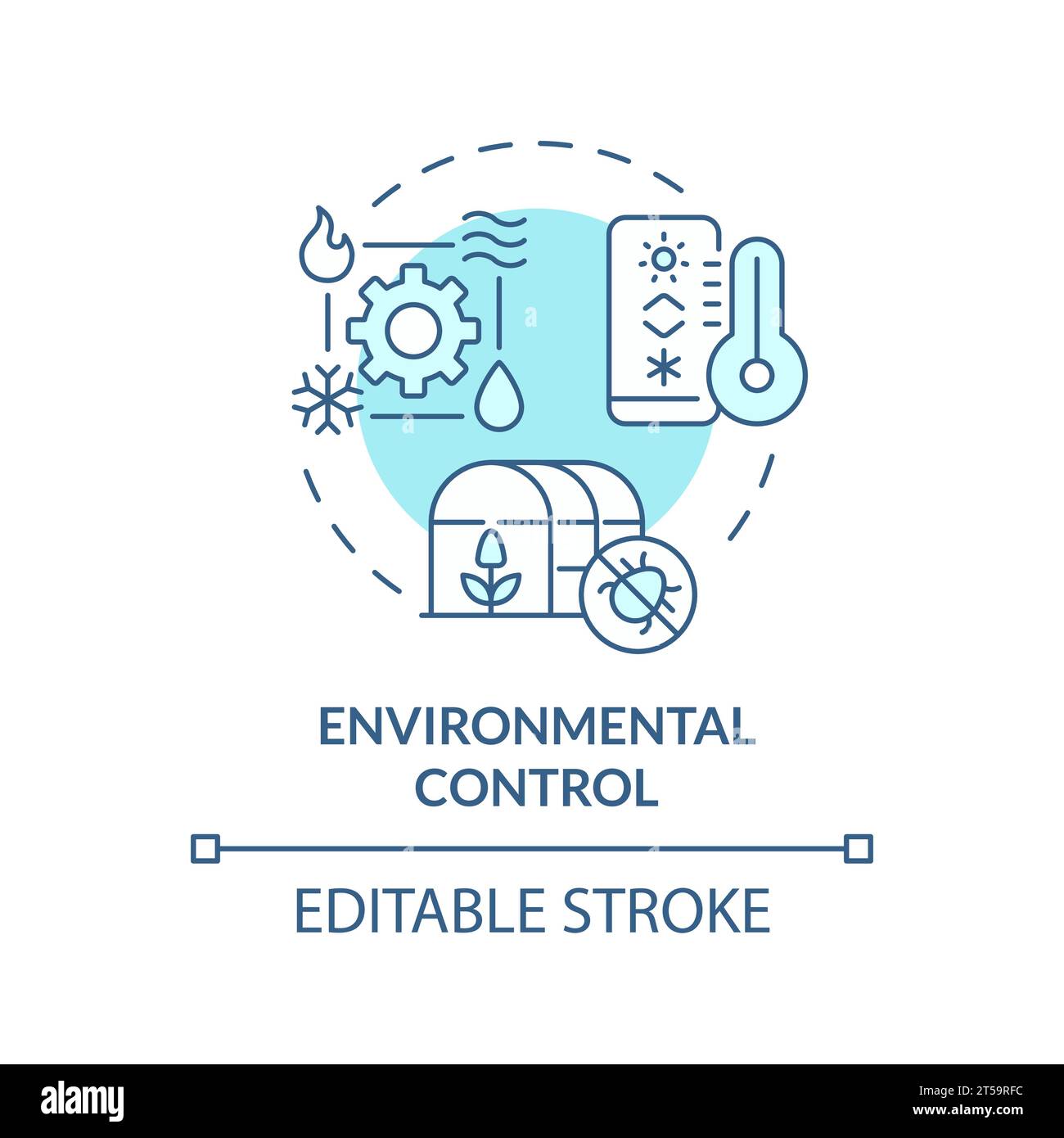2D thin line icon environmental control concept Stock Vector