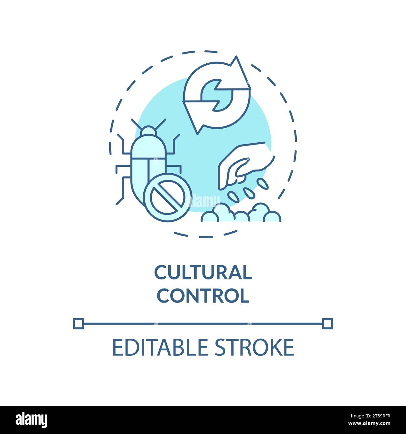 2D thin line icon cultural control concept Stock Vector
