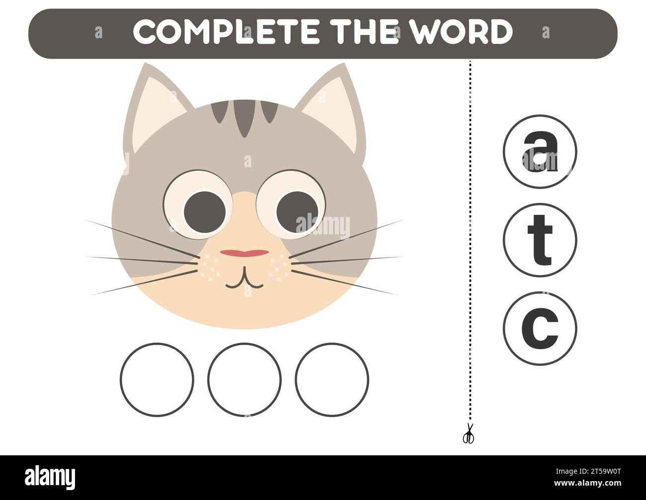 Educational game for kids Complete the word cat. Printable worksheets ...