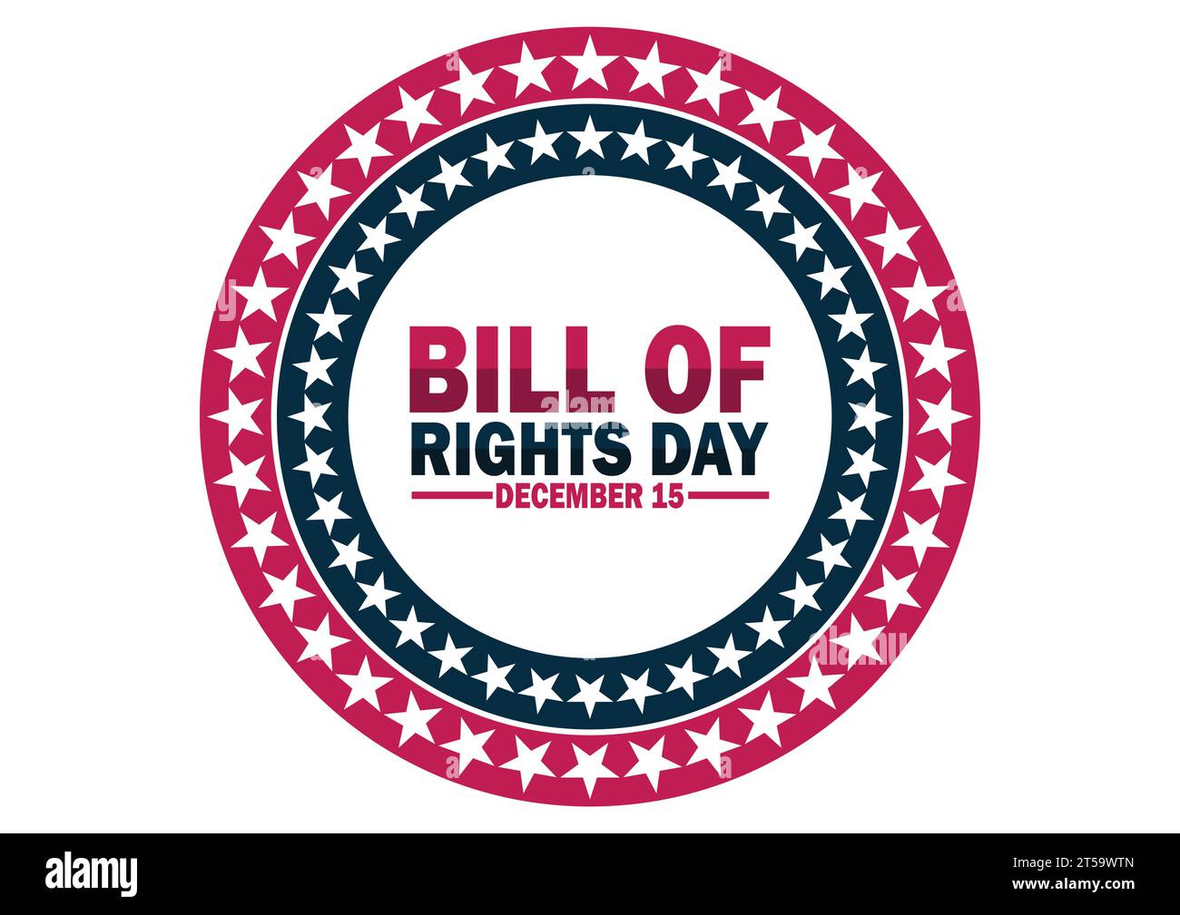 United States Bill Of Rights Timeline - Bill Of Rights Day Vector Illustration December 15 Suitable For Greeting Card Poster And Banner 2T59WTN 