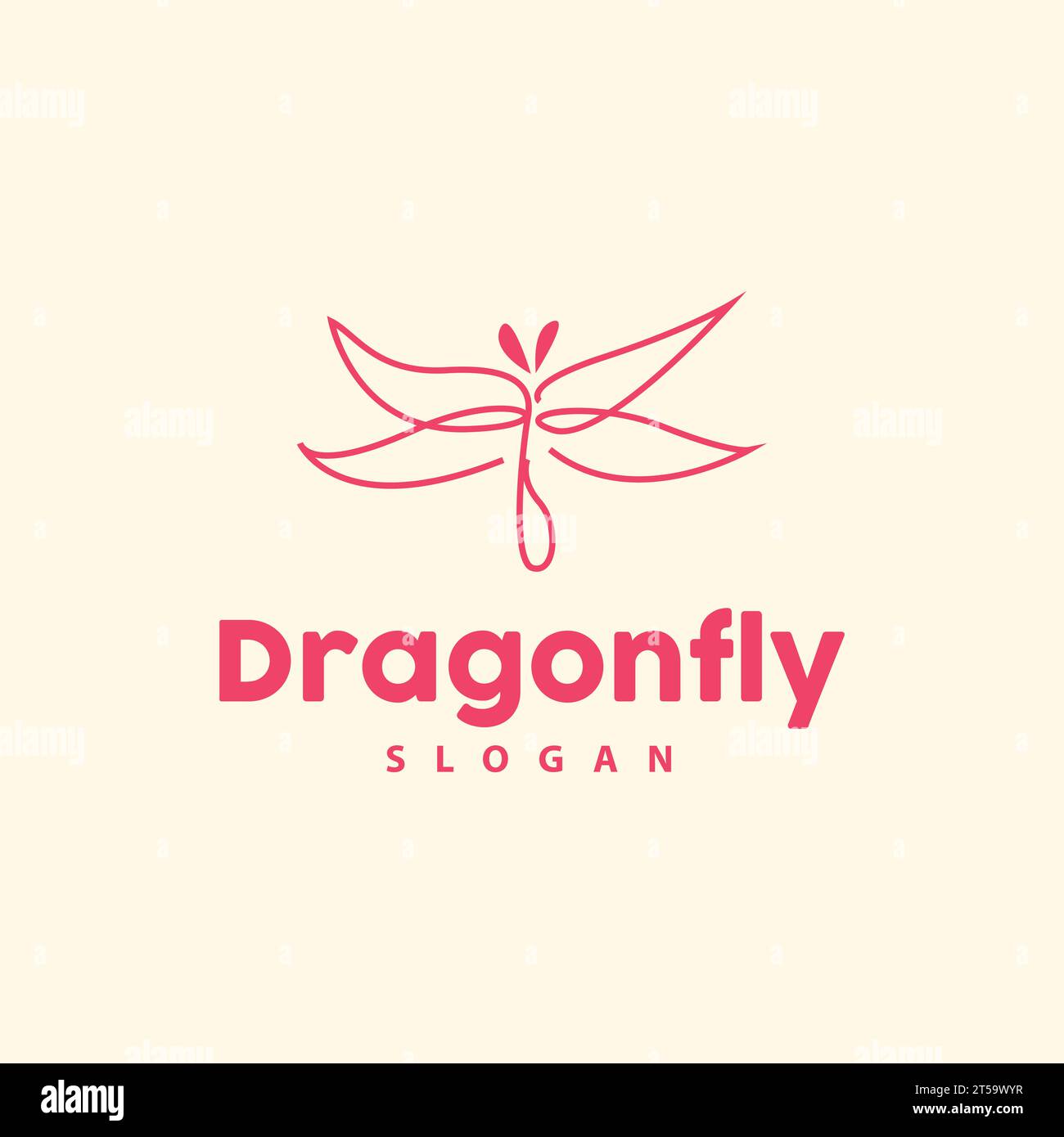 Dragonfly Logo, Flying Animal Vector, Luxurious Elegant Simple Minimalist Design, Illustration Template Icon Stock Vector