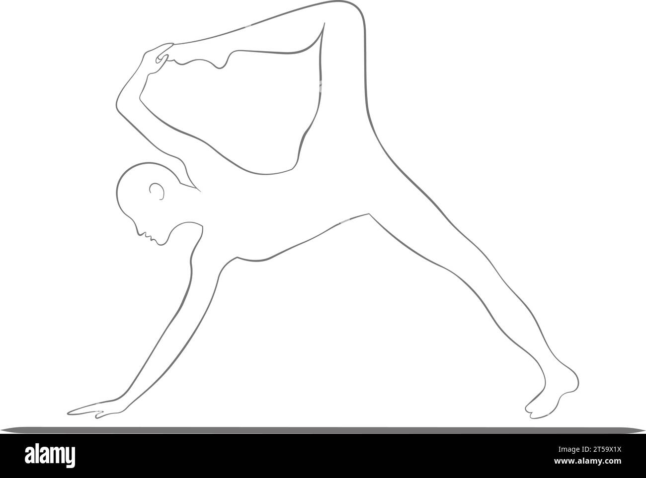 Yoga's Kapinjalasana: A graceful athletic stance, harmonizing body and spirit effortlessly. Stock Vector