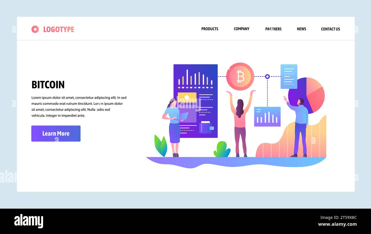 Web site onboarding screens. Blockchain technology and bitcoin crypto  currency. Menu vector banner template for website and mobile app development.  Mo Stock Vector Image & Art - Alamy