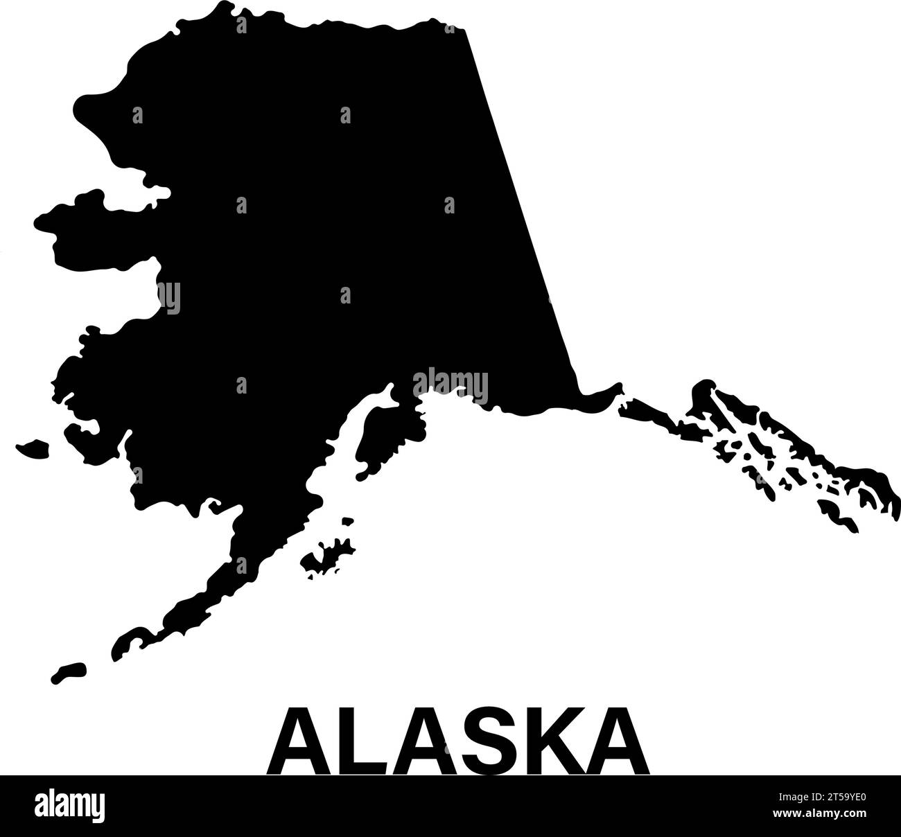 Alaska state map silhouette icon stock vector image art alamy