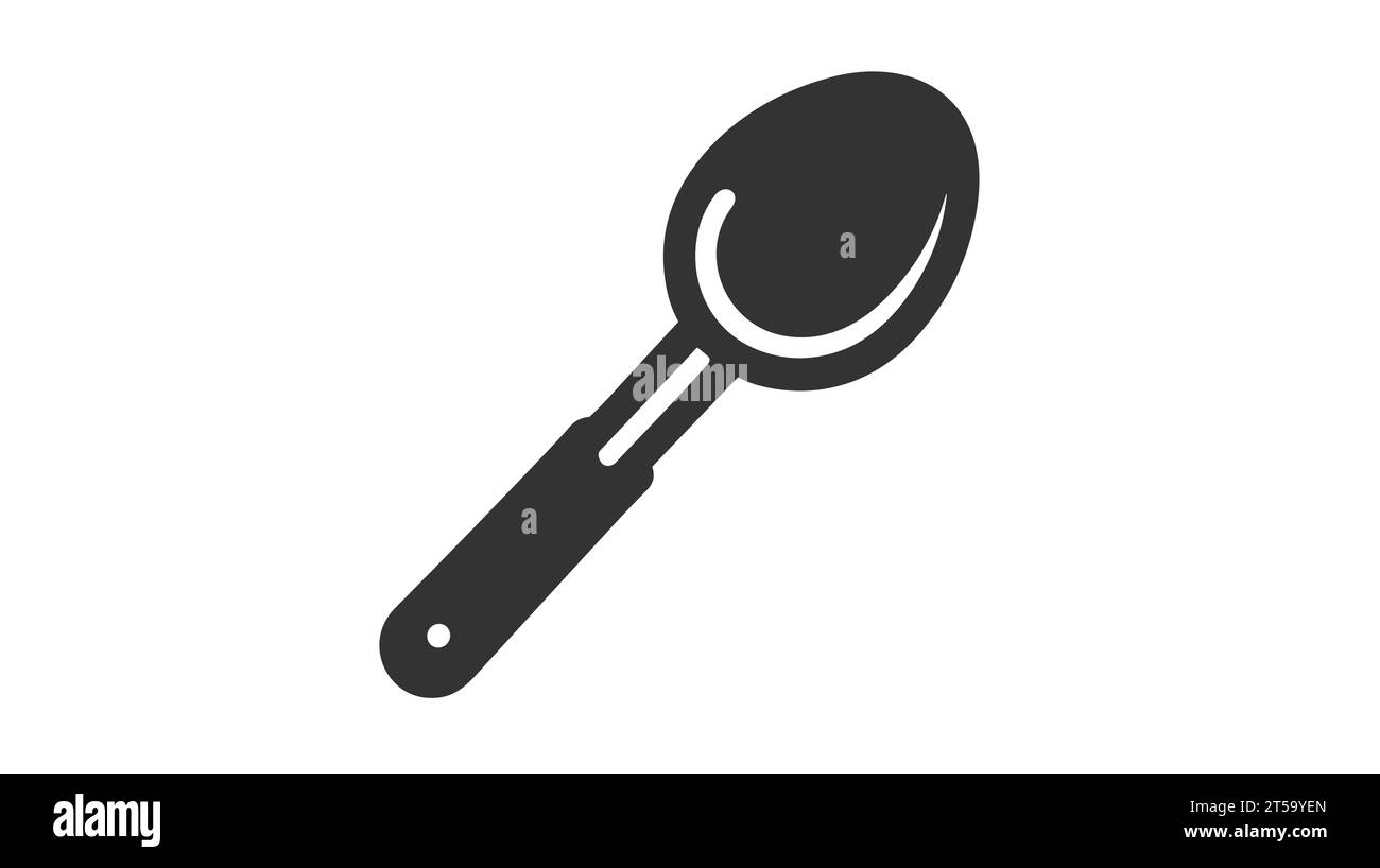 Spoon vector icon design Black and White Stock Photos & Images - Alamy