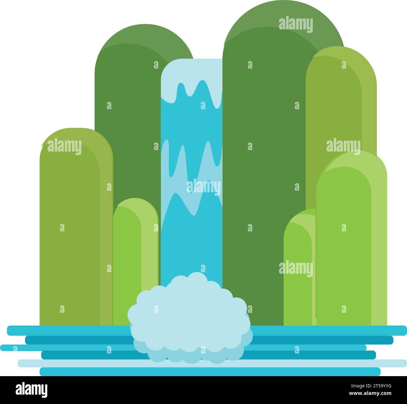 Falling water in waterfall Stock Vector Images - Alamy