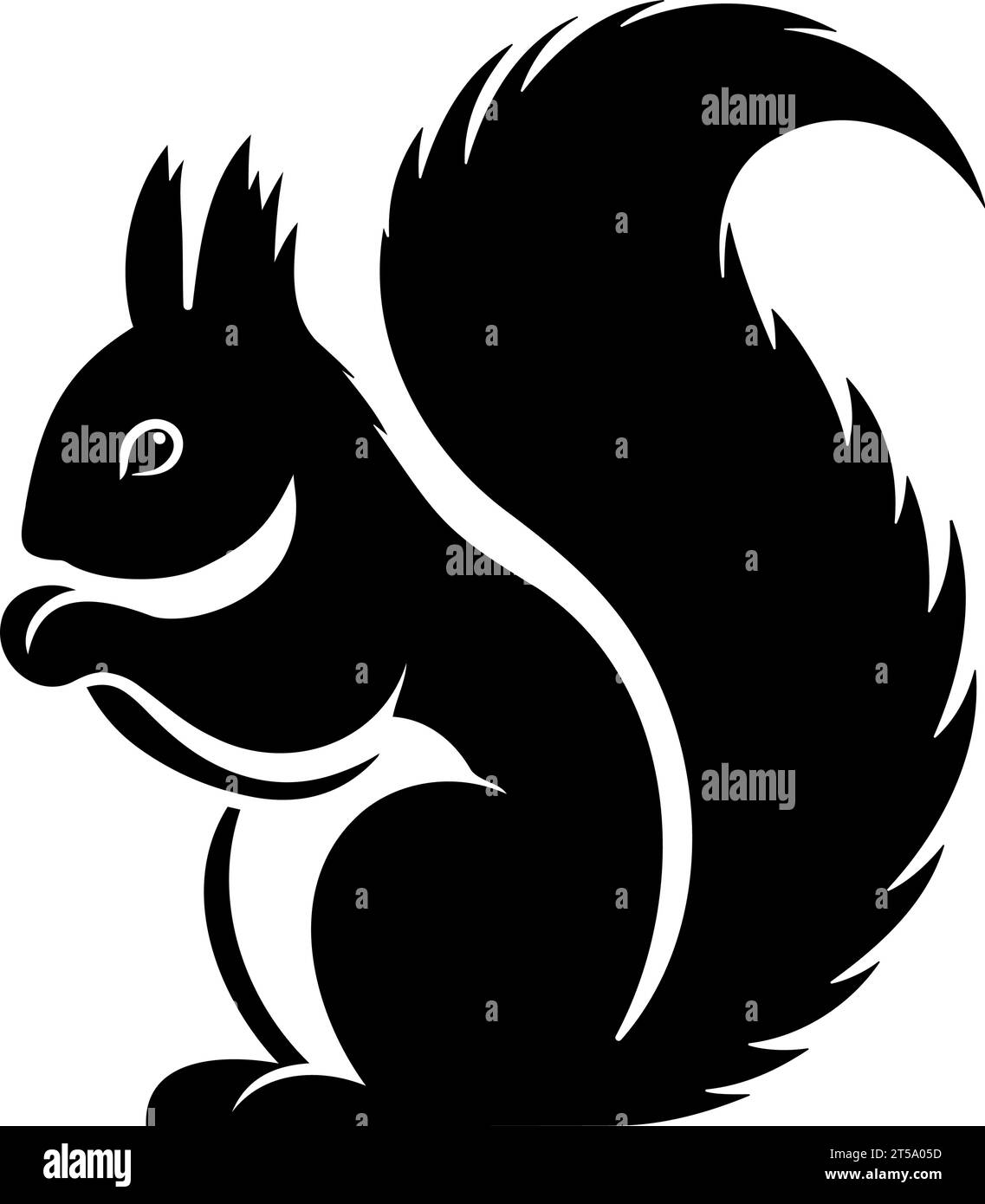 Squirrel silhouette logo design. vector illustration Stock Vector