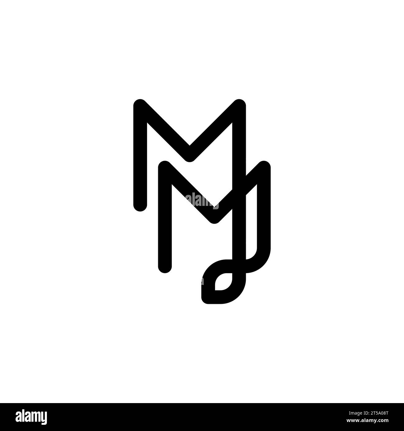 Letters Mm Logo Initials Monogram Minimalist Style Mirror