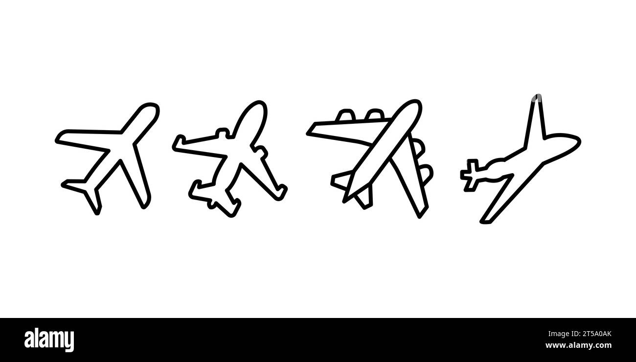 A vector collection of aeroplanes in different positions Stock Vector ...