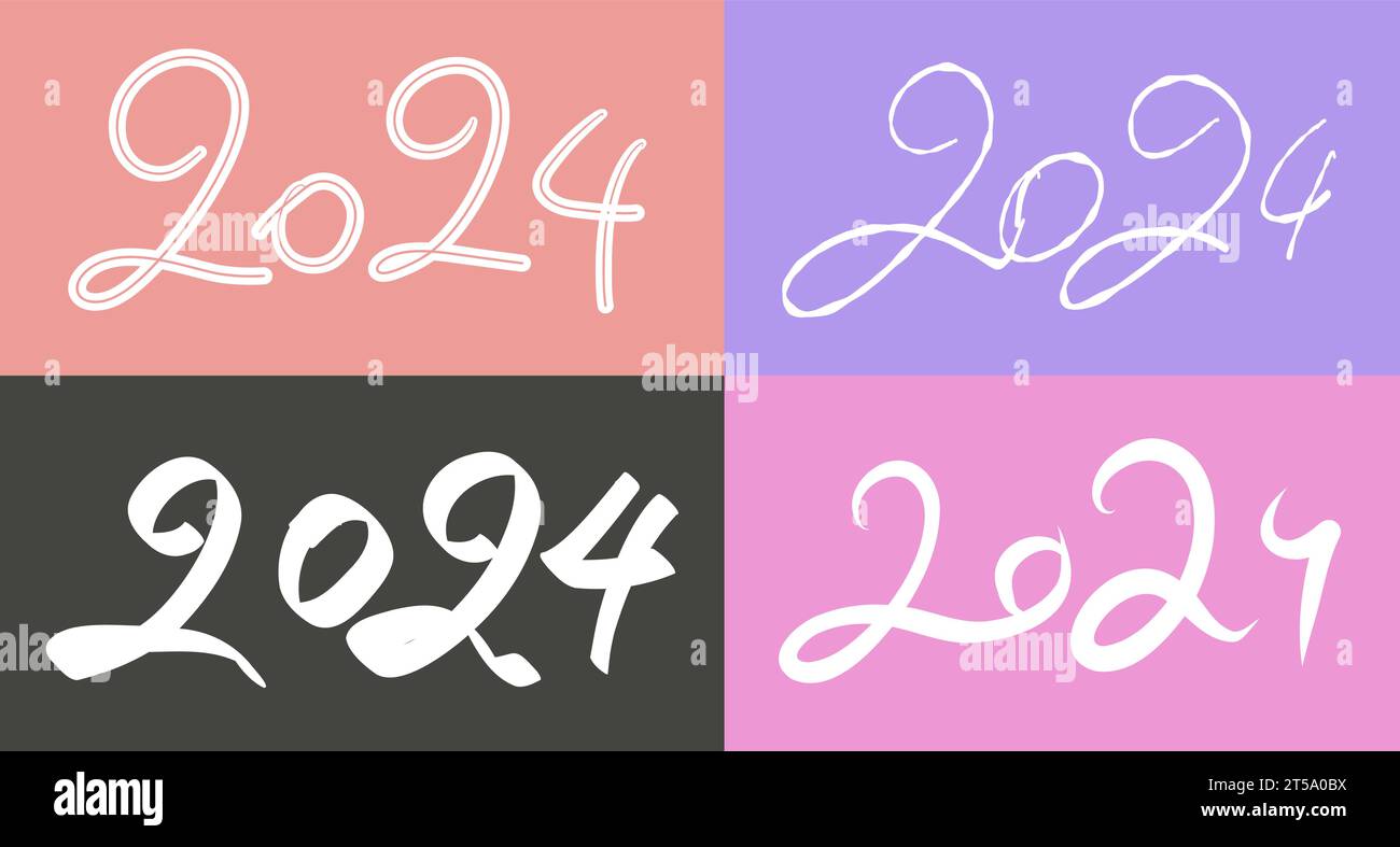 Class of 2024 handwritten typography. Education. Students 2024 class