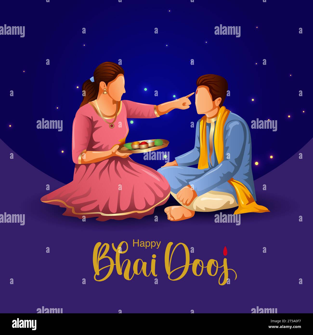 Indian festival happy bhai dooj concept. Rakhi celebration in india