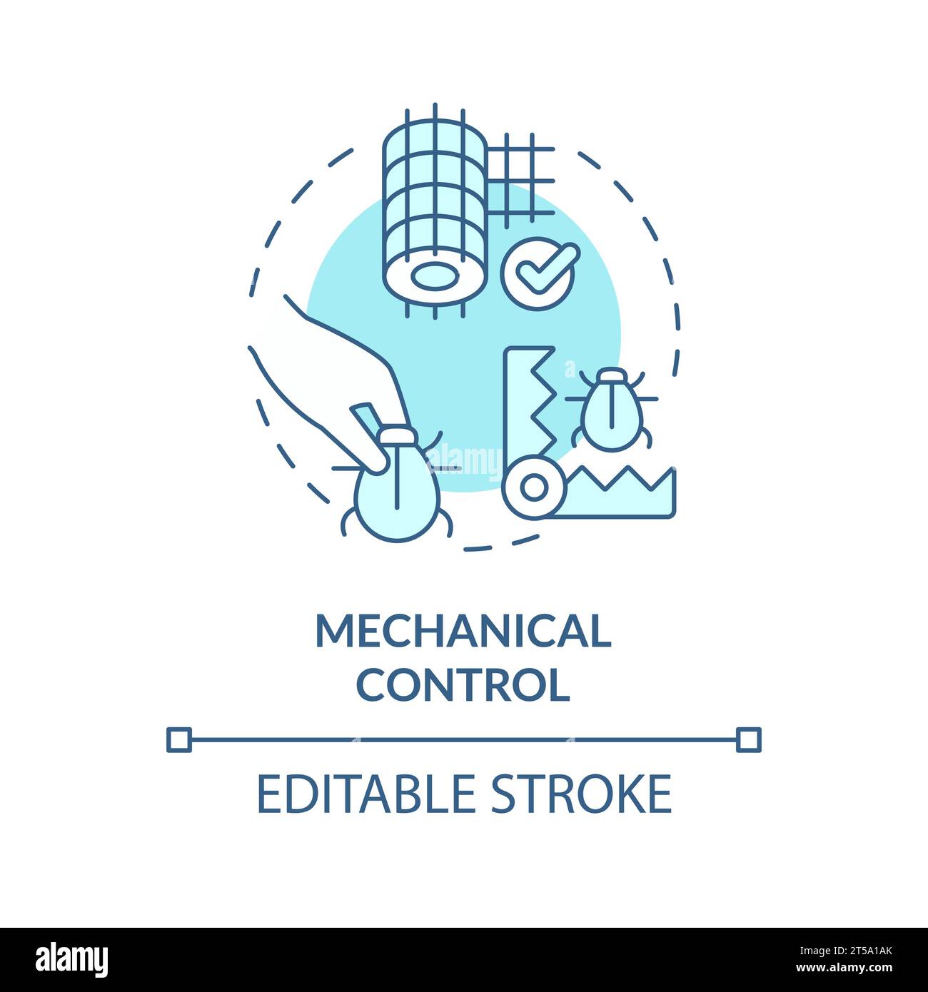 2D thin line icon mechanical control concept Stock Vector