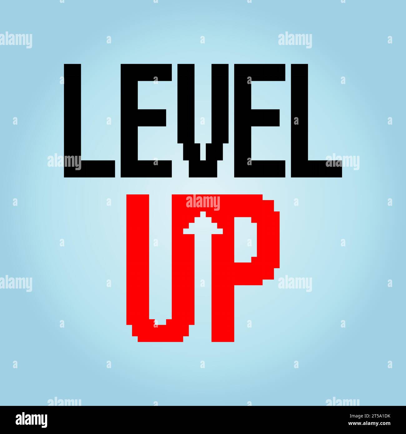 8 bit pixel level-up. Show fonts for game assets and Cross Stitch ...