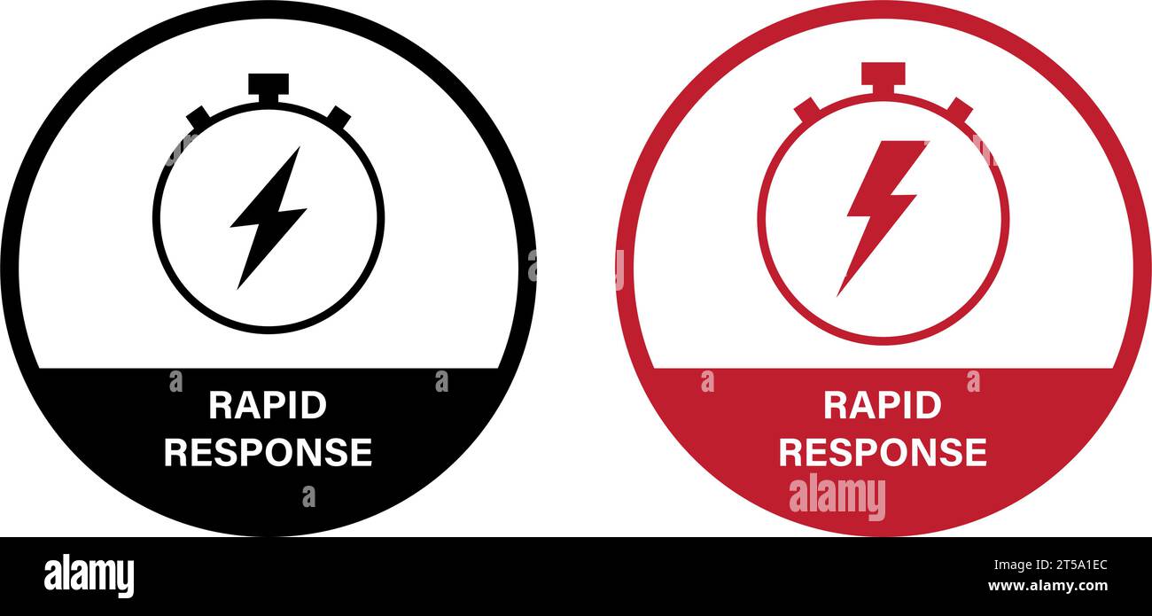 Rapid response timer with flash icon Stock Vector