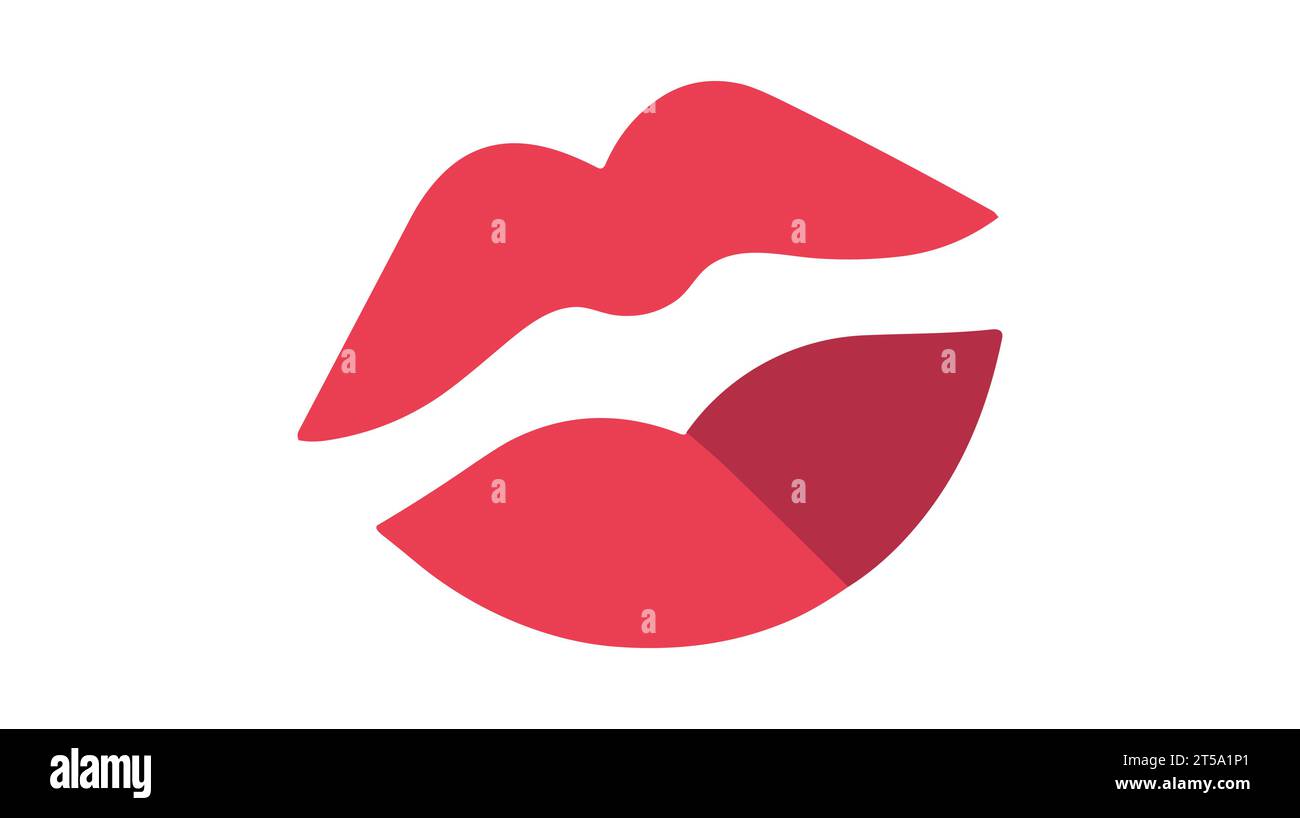 Vector icon of the lips on white background Stock Vector Image & Art ...