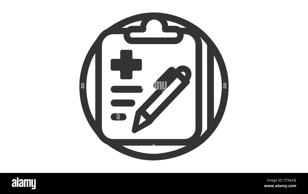 Medical record icon, medical report icon, vector isolated Stock Vector