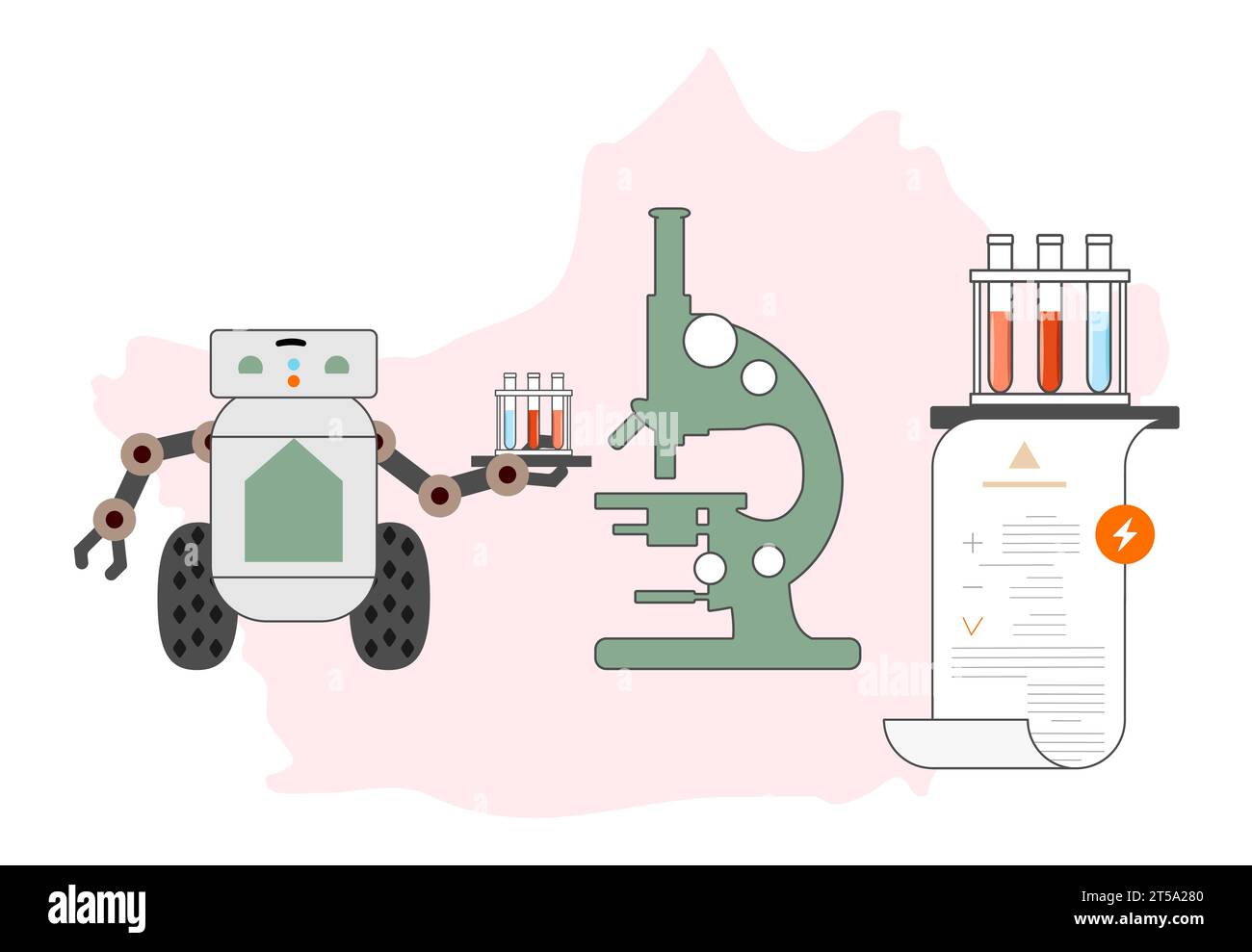 Robot make medicals test. Automated laboratory Robotic technology Robot