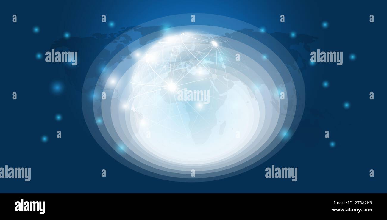 Abstract Blue Cloud Computing, Networks, Futuristic Telecommunications ...