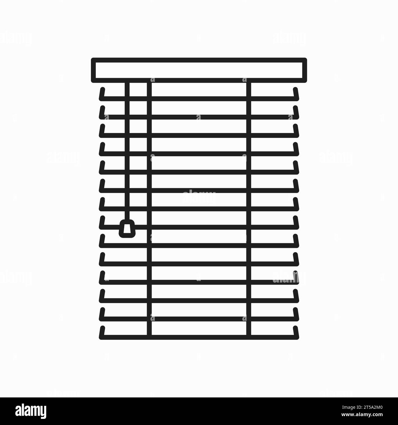 Window horizontal blind, sun protection shutter outline icon. Vector