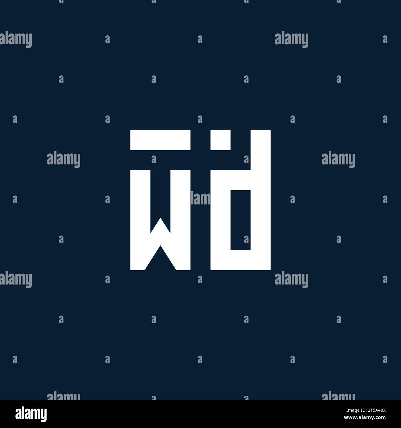 WD initial monogram logo with geometric style design ideas Stock Vector