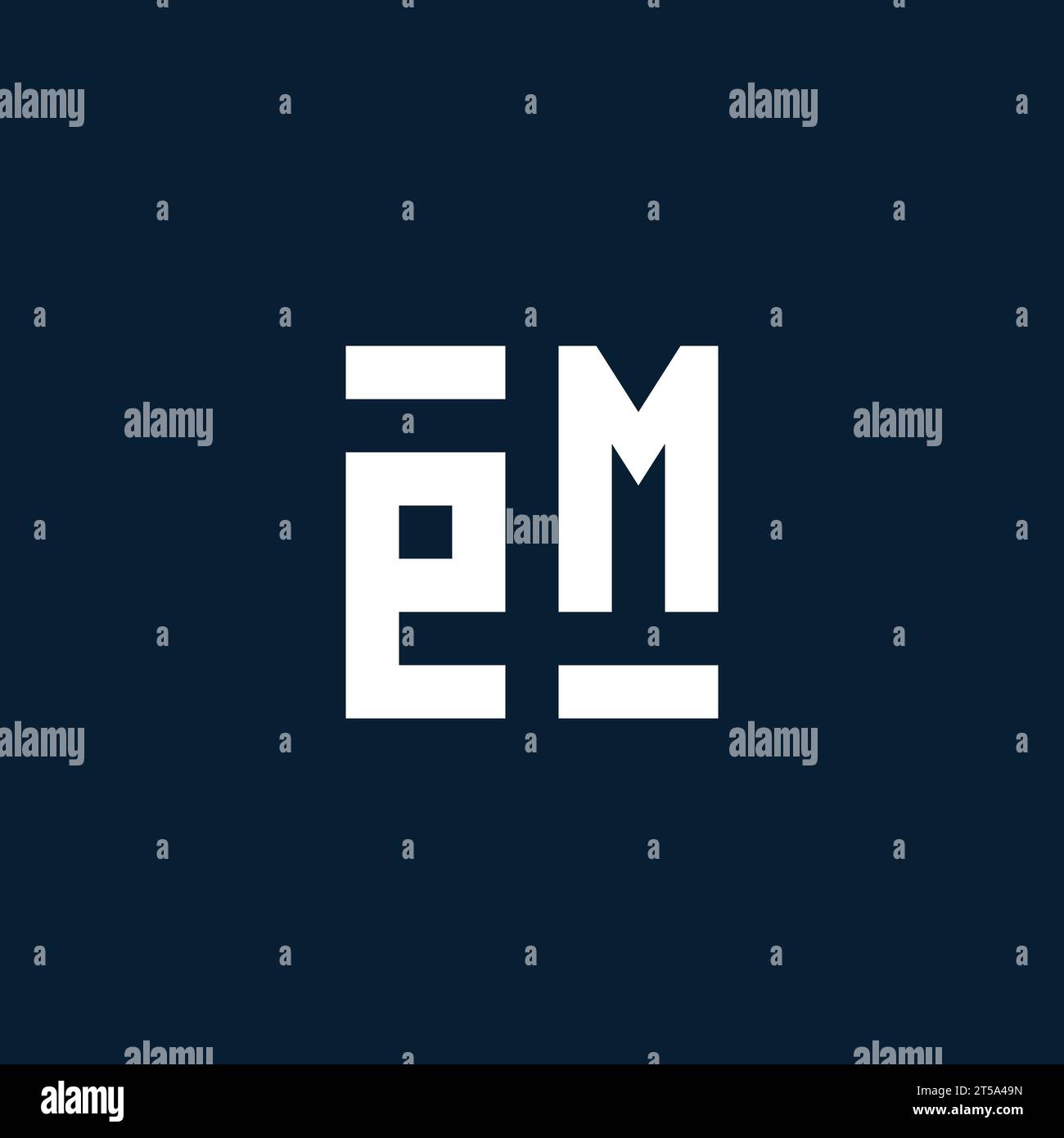 EM initial monogram logo with geometric style design ideas Stock Vector