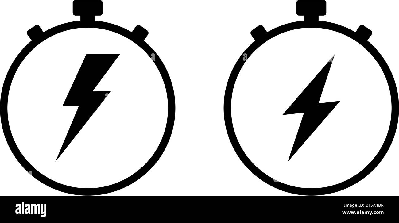 Rapid response timer with flash icon Stock Vector