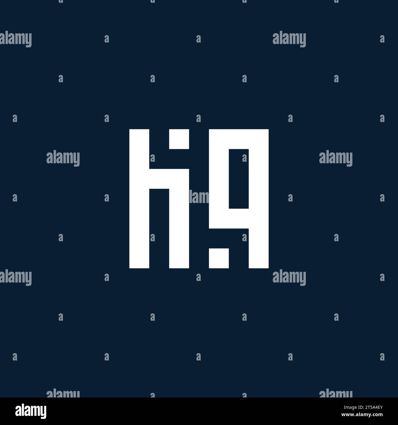 HQ initial monogram logo with geometric style design ideas Stock Vector