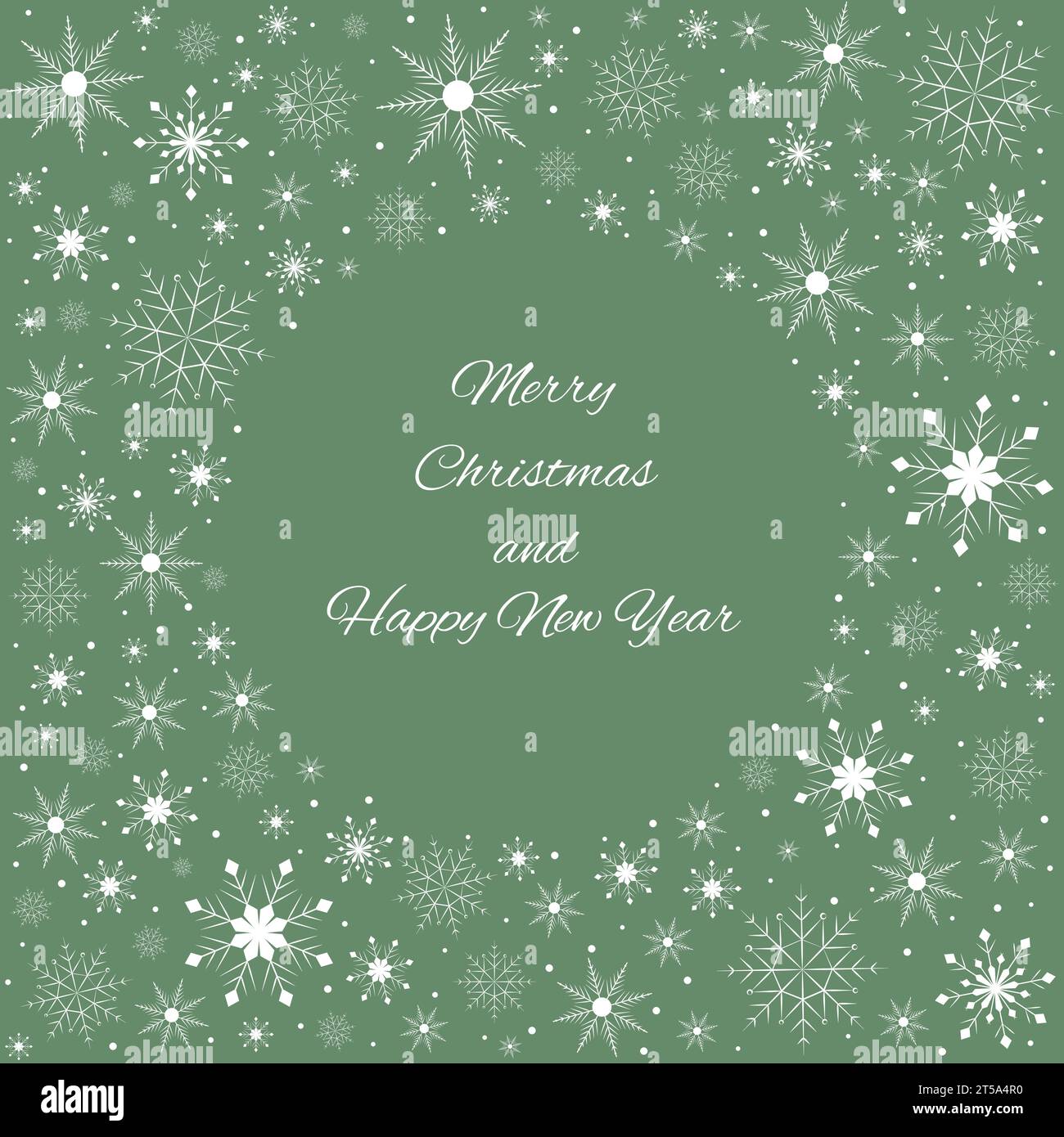Christmas frame made of white snowflakes. Vector Stock Vector Image ...