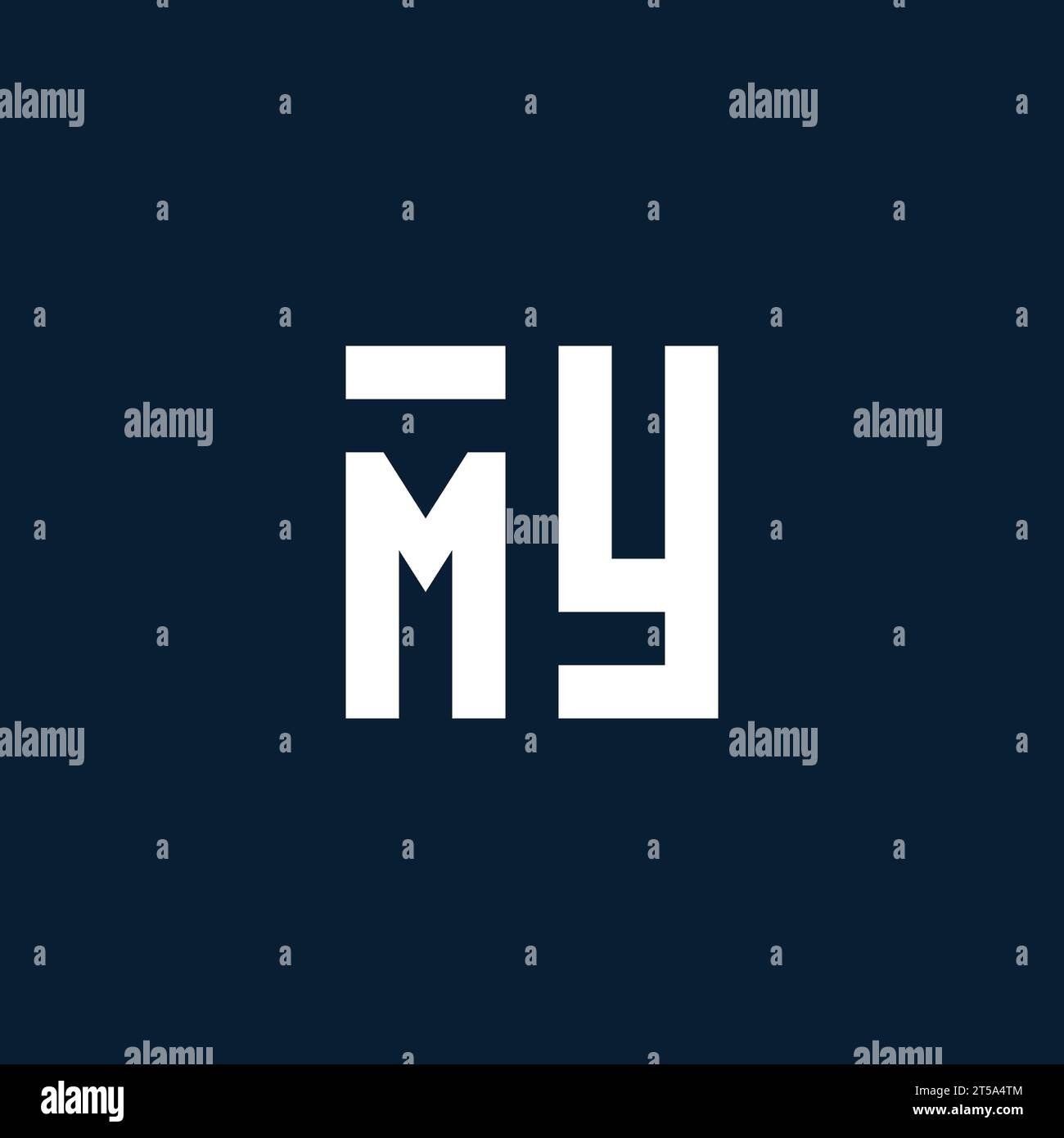 MY initial monogram logo with geometric style design ideas Stock Vector