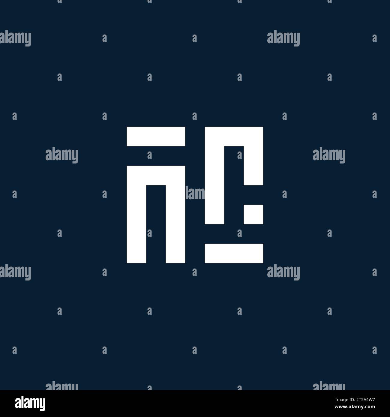 NR initial monogram logo with geometric style design ideas Stock Vector