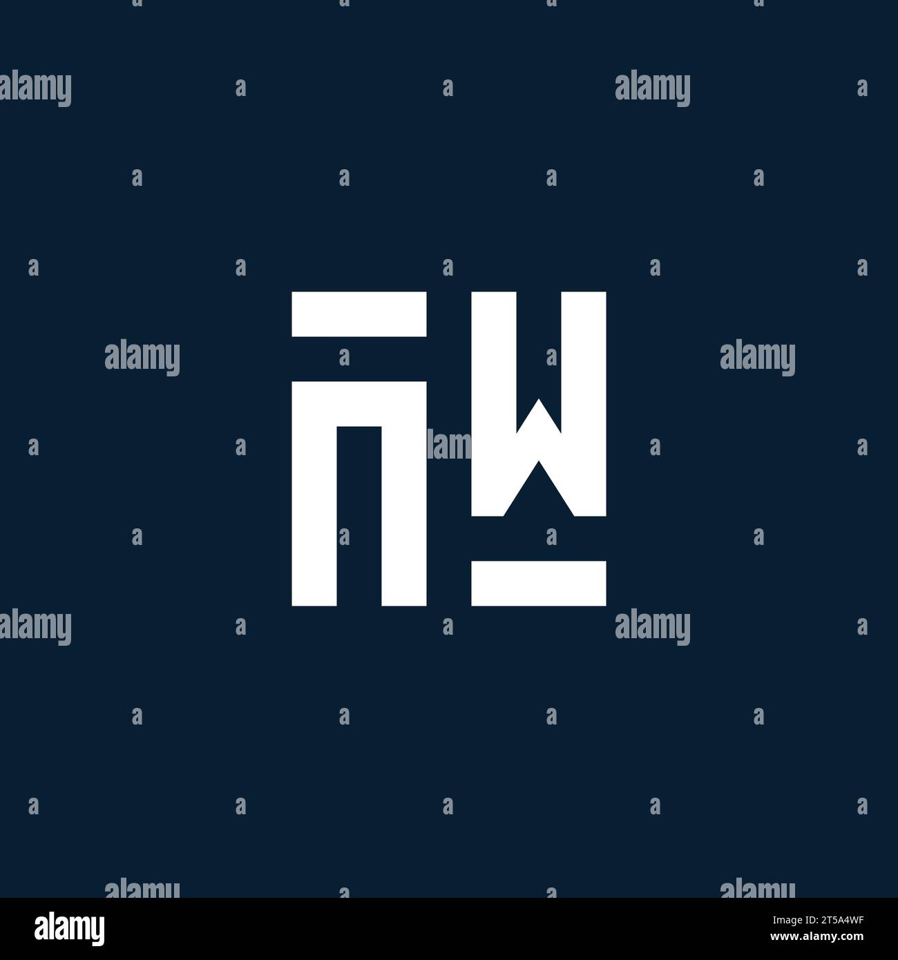 NW initial monogram logo with geometric style design ideas Stock Vector