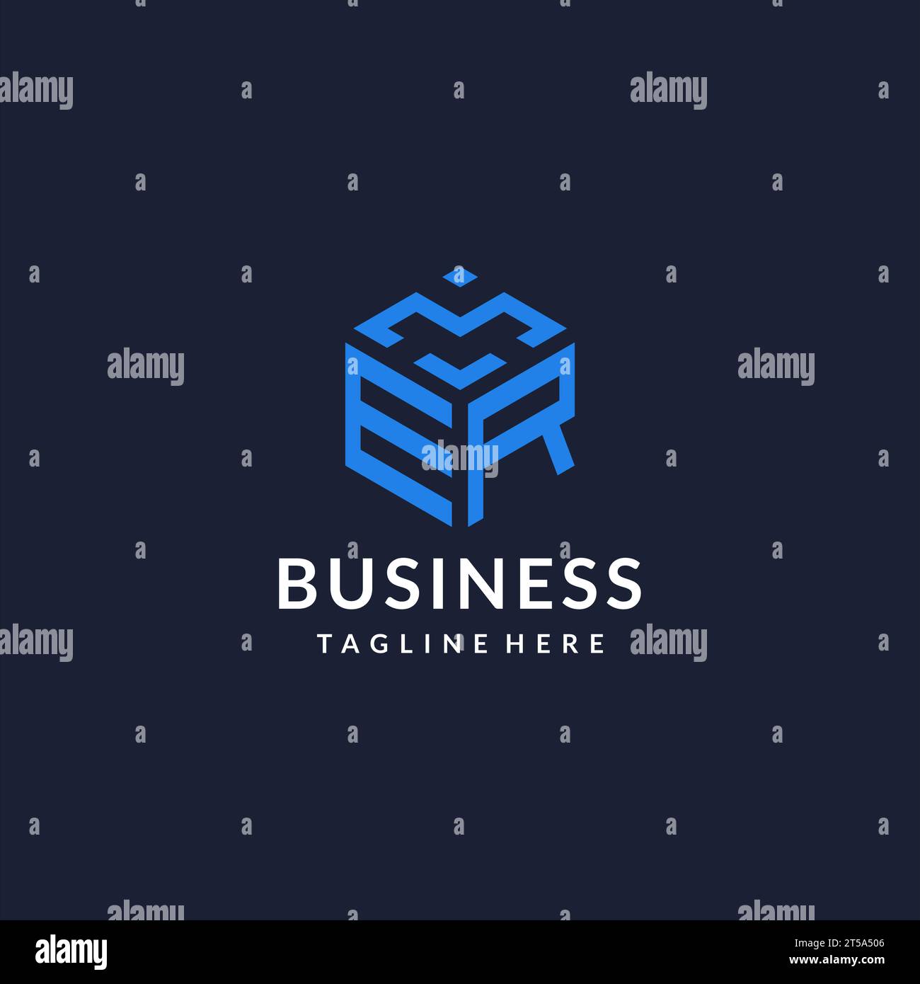 ER logo hexagon designs, best monogram initial logo with hexagonal